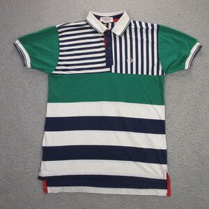 Vintage Fred Perry Mens Polo Shirt size M Slim Fit Patchwork Striped Preppy‎